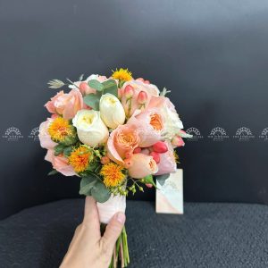 Hoa Cưới hoa hồng cam đào A356