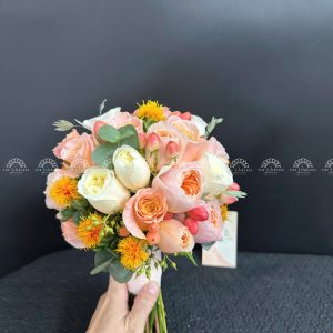 Hoa Cưới hoa hồng cam đào A356