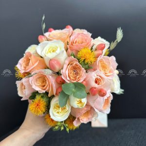 Hoa Cưới hoa hồng cam đào A356