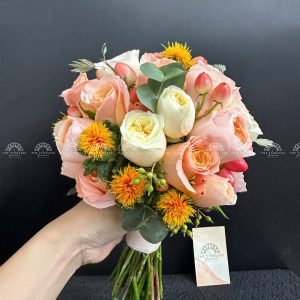 Hoa Cưới hoa hồng cam đào A356