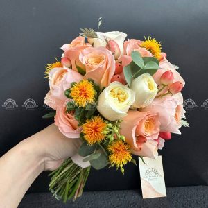 Hoa Cưới hoa hồng cam đào A356