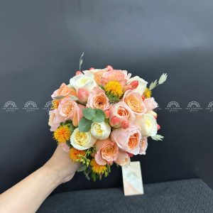 Hoa Cưới hoa hồng cam đào A356
