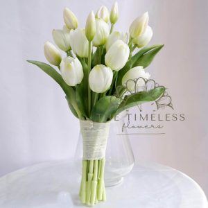 hoa cưới tulip trắng