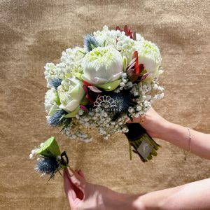 hoa cưới sen trắng