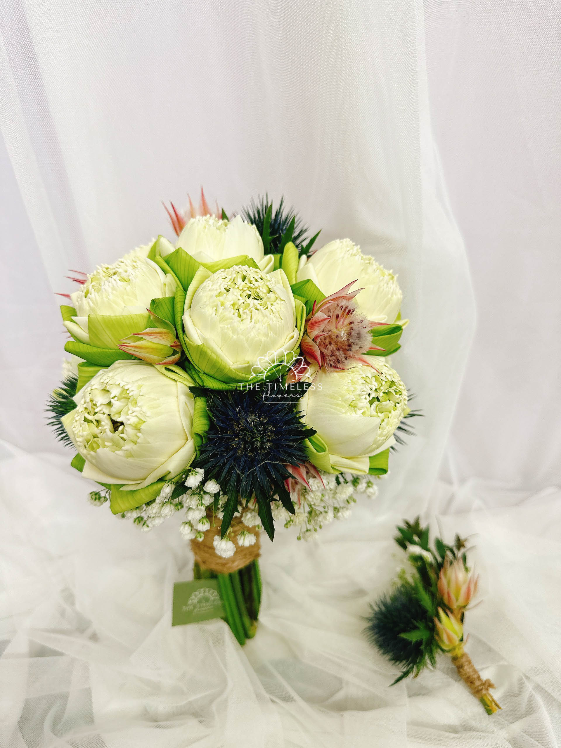 HOA CƯỚI SEN TRẮNG A83 - Hình ảnh 2