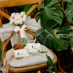 Hoa Cưới 9 Tulip Hồng mix hoa Thuý Châu A143