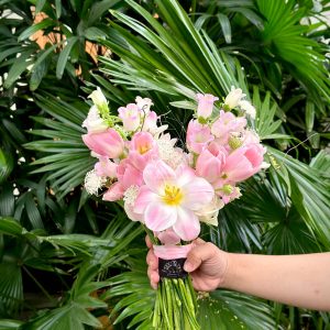 Hoa Cưới 9 Tulip Hồng mix hoa chuông A142
