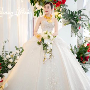 Hoa Cưới Thác Đổ Lan Hồ Điệp Trắng A185
