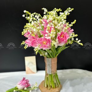 Hoa Cưới 50 Linh Lan và 9 Tulip Hồng A171