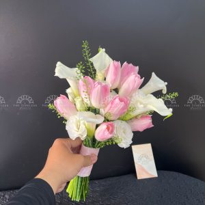 Hoa Cưới Calla Lily - Rum Hà Lan và Tulip Hồng A192