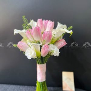 Hoa Cưới Calla Lily - Rum Hà Lan và Tulip Hồng A192