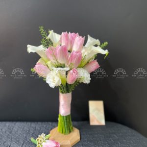 Hoa Cưới Calla Lily - Rum Hà Lan và Tulip Hồng A192