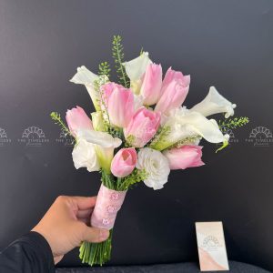 Hoa Cưới Calla Lily - Rum Hà Lan và Tulip Hồng A192