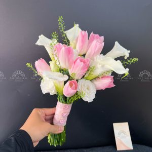 Hoa Cưới Calla Lily - Rum Hà Lan và Tulip Hồng A192
