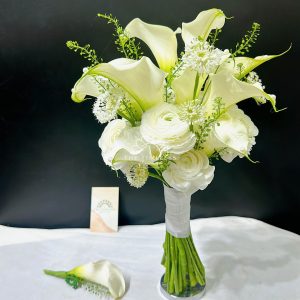 Hoa Cưới Calla lily Mix Mao lương Trắng A220