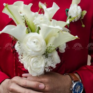 Hoa Cưới Calla lily Mix Mao lương Trắng A220