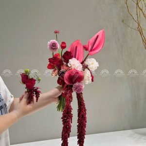 Hoa Cưới Hồng Môn tone Đỏ H014