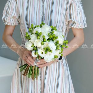 Hoa Cưới Hoa Hồng Trắng A225