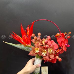 Hoa Cưới Quạt hoa Lan Hồ Điệp mix Địa Lan A231