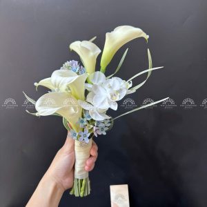 Hoa Cưới 5 Calla Lily mix Lan Hồ Điệp Trắng A221