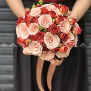 Hoa Cưới Hồng Capuchino mix Hồng Chocolate A308