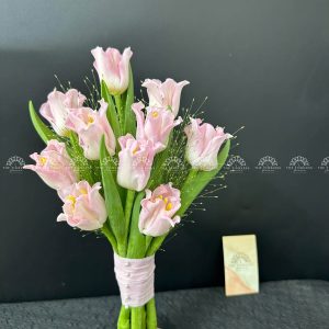 Hoa Cưới 10 Tulip Hồng Cánh Xoăn A289
