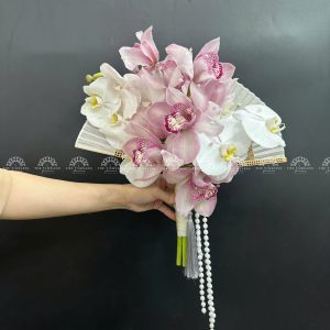Hoa Cưới Quạt hoa Lan Hồ Điệp mix Địa Lan Hồng Hà Lan A284