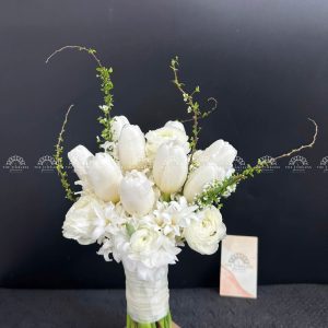 Hoa Cưới 9 Hoa Tulip Trắng mix Dạ Lan Hương A285