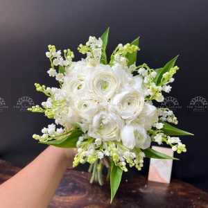 Hoa Cưới 25 Linh Lan mix Mao lương trắng A328