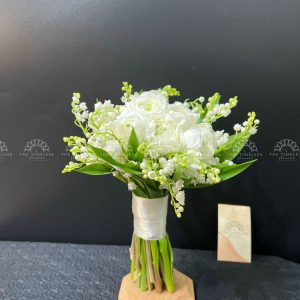 Hoa Cưới 25 Linh Lan mix Mao lương trắng A328