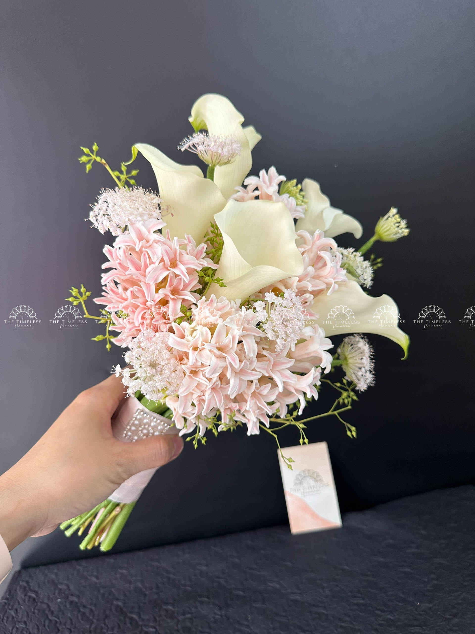 Hoa Cưới 5 Dạ Lan Hương mix 5 Calla Lily Hà Lan A320