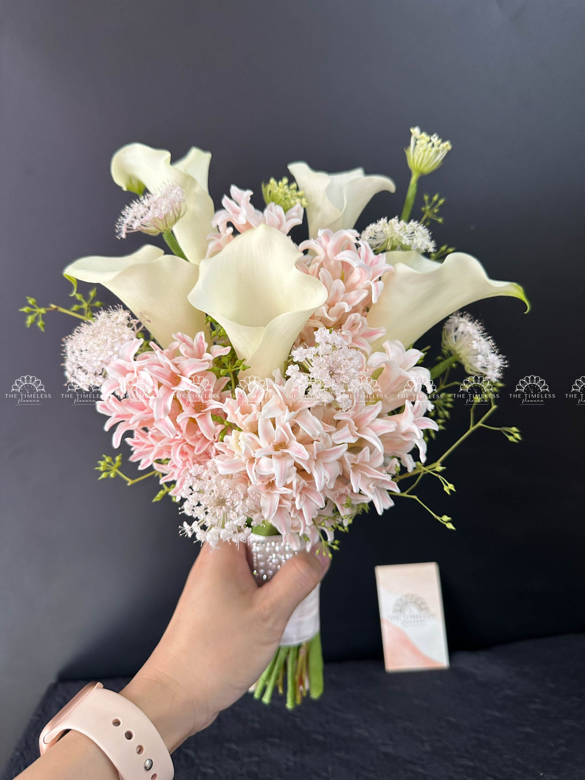 Hoa Cưới 5 Dạ Lan Hương mix 5 Calla Lily Hà Lan A320