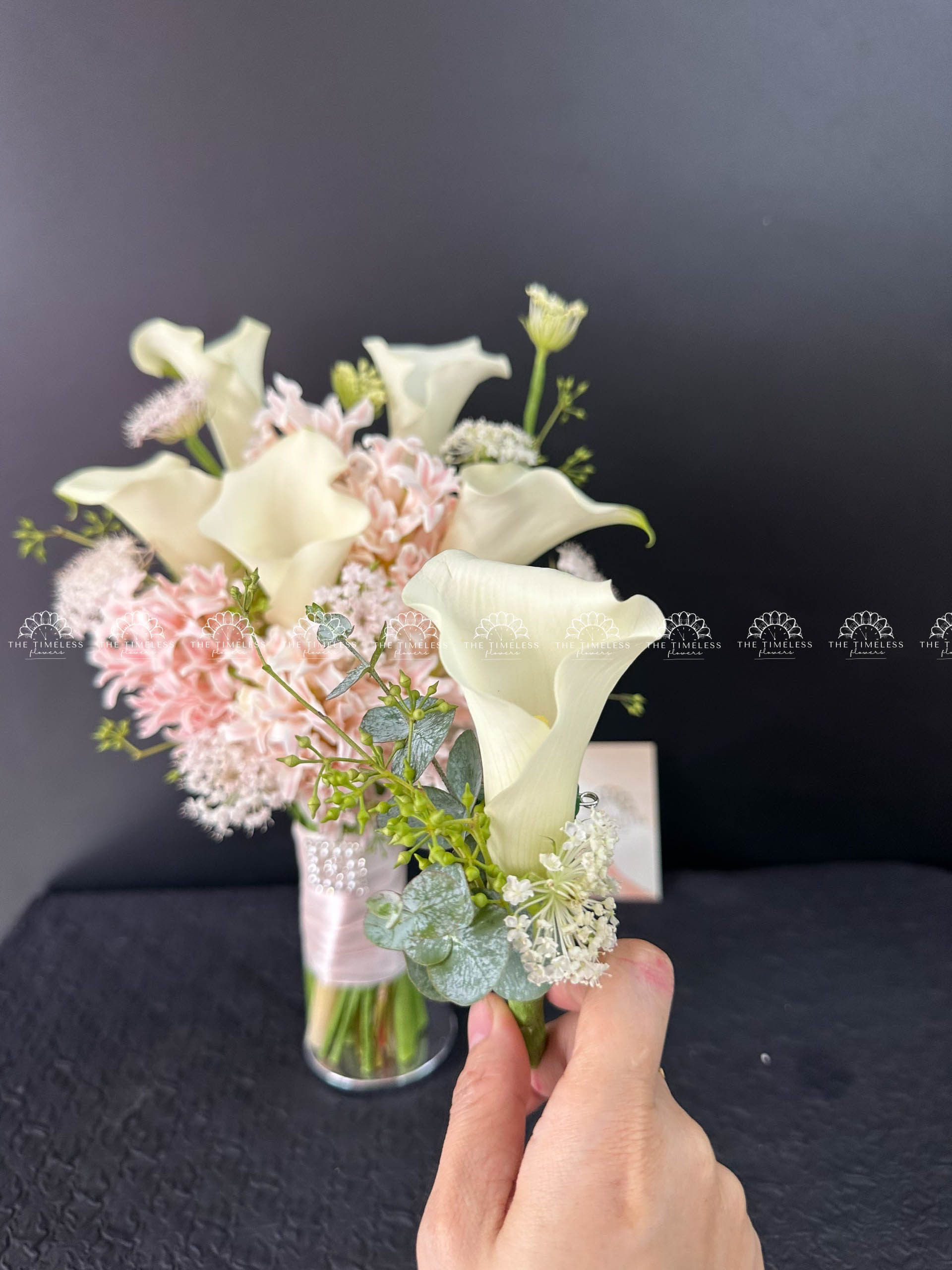 Hoa Cưới 5 Dạ Lan Hương mix 5 Calla Lily Hà Lan A320