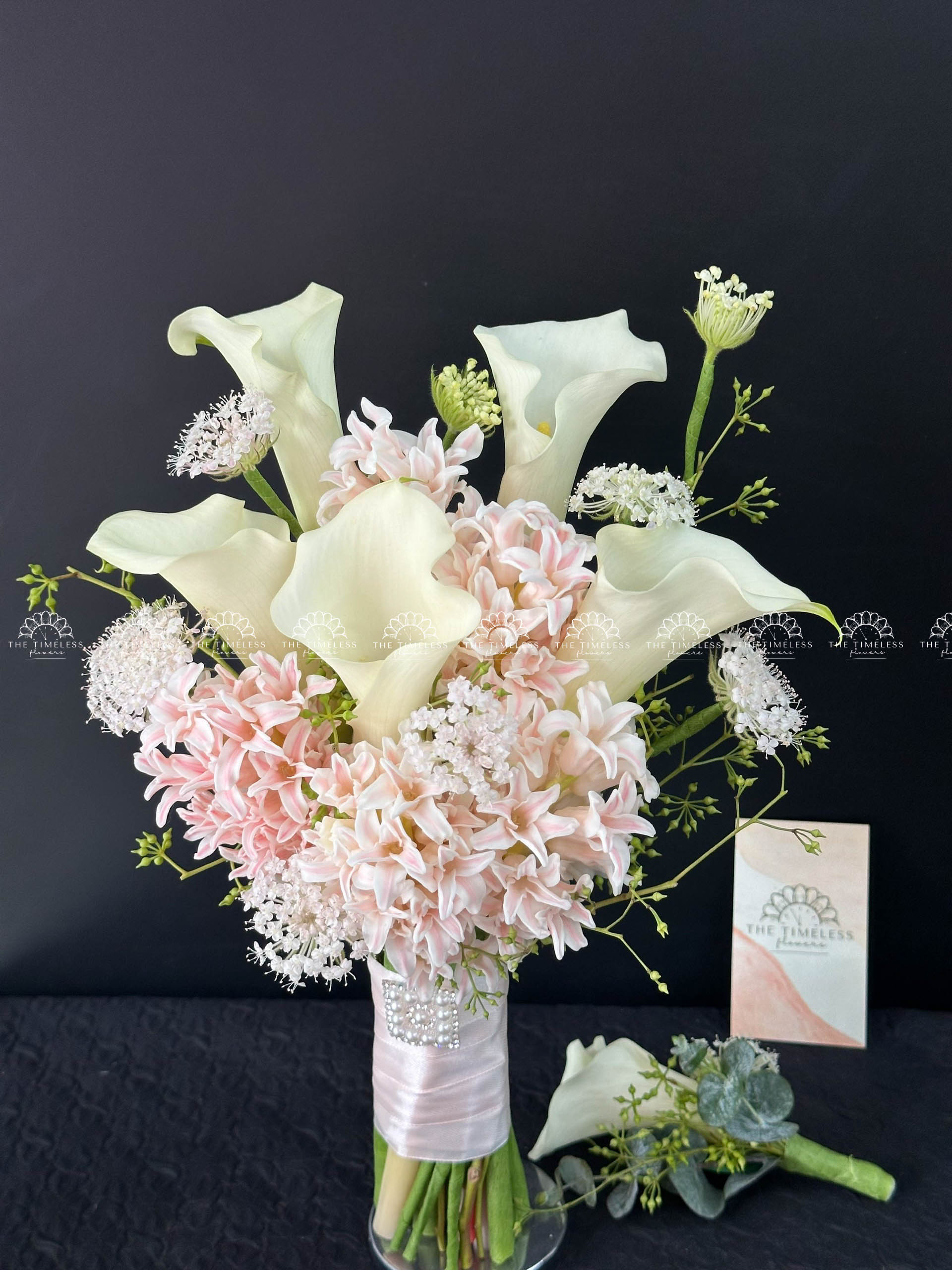 Hoa Cưới 5 Dạ Lan Hương mix 5 Calla Lily Hà Lan A320