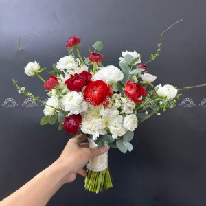 Hoa Cưới Mao Lương Đỏ và Trắng - Mùa Xuân A325