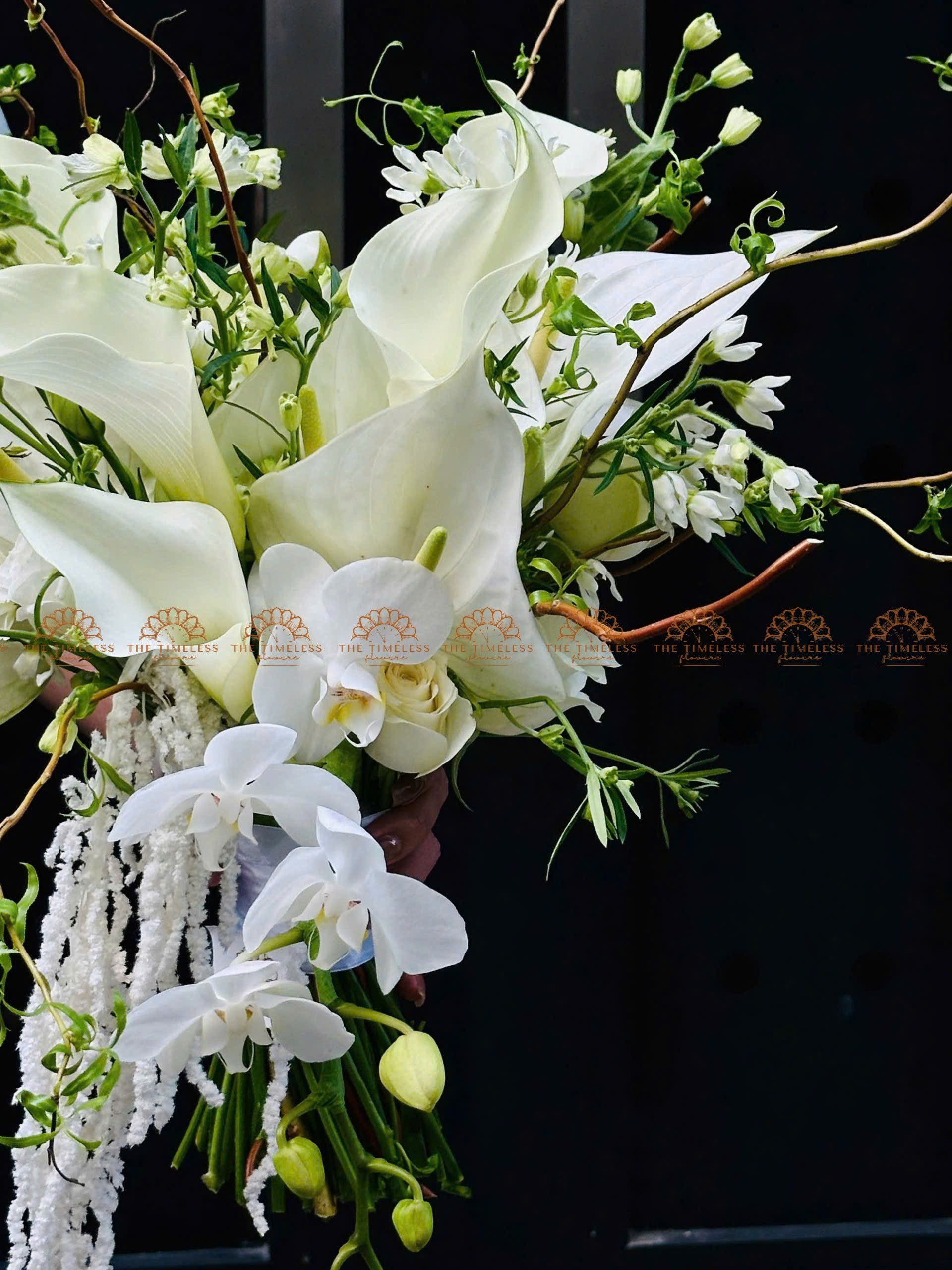 Hoa Cưới Thác Đổ Lan Hồ Điệp mix Calla Lily H050 - Hình ảnh 4