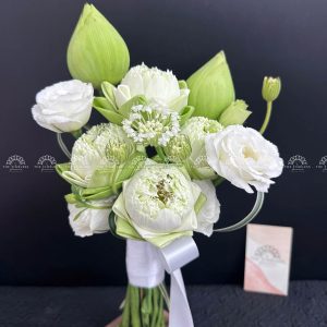 Hoa Cưới Hoa Sen Trắng A355