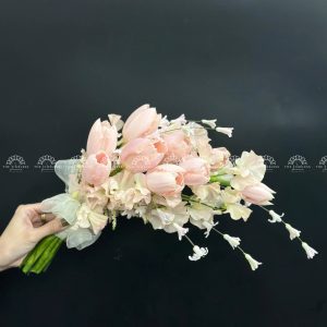 Hoa Cưới Thác hoa Tulip Hồng Đào Thijs Boots A376