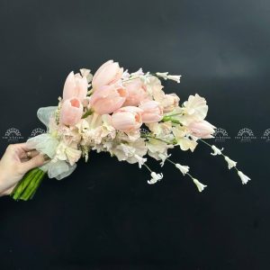 Hoa Cưới Thác hoa Tulip Hồng Đào Thijs Boots A376