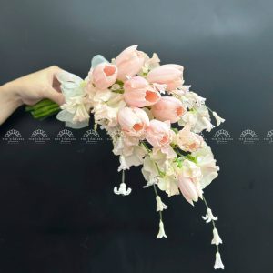 Hoa Cưới Thác hoa Tulip Hồng Đào Thijs Boots A376