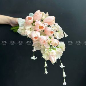Hoa Cưới Thác hoa Tulip Hồng Đào Thijs Boots A376
