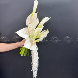 Hoa Cưới Hồng Môn Trắng mix Rum Đà Lạt A389