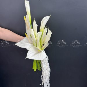 Hoa Cưới Hồng Môn Trắng mix Rum Đà Lạt A389