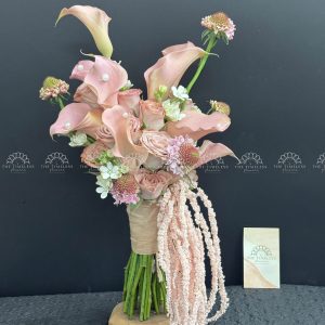 Bó hoa cưới 9 Calla Nâu trắng hồng Capuchino A405