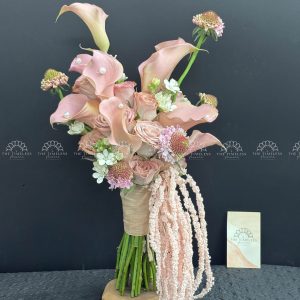 Bó hoa cưới 9 Calla Nâu trắng hồng Capuchino A405