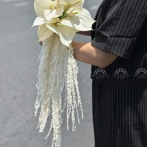 Hoa Cưới Hồng Môn Trắng mix Dền A413