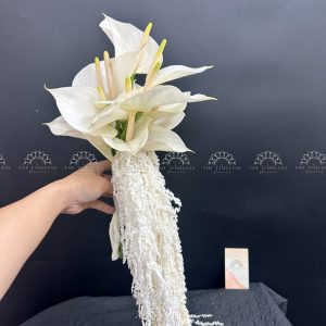 Hoa Cưới Hồng Môn Trắng mix Dền A413