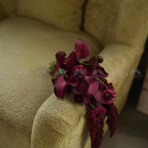 Bó hoa cưới Dáng Thác 9 Calla Lily Đỏ Ruby A409