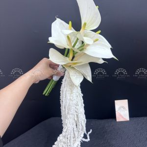 Hoa Cưới Hồng Môn Trắng mix Dền A413