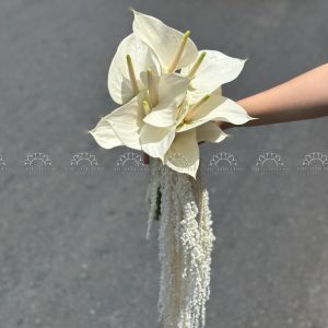 Hoa Cưới Hồng Môn Trắng mix Dền A413